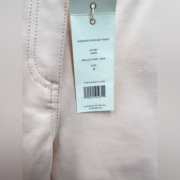 Tory Burch Blush light Pink pants with Gold Accents new with tag size 4 - Picture 11 of 11